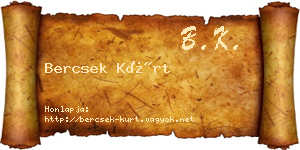 Bercsek Kürt névjegykártya